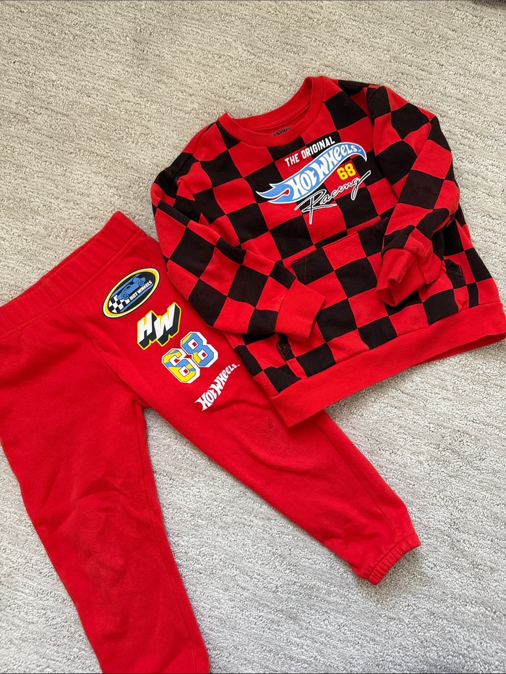 Hybrid & company Red and Black Hot Wheels Racing Kids Matching Set